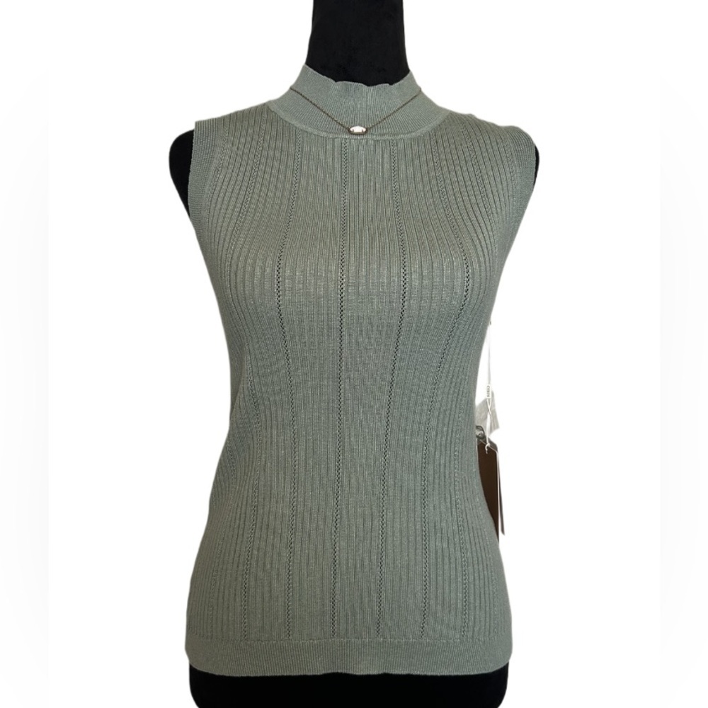 NWT Cyrus Woman’s Small Eucalyptus Sleeveless Ribbed Knit Tank Top